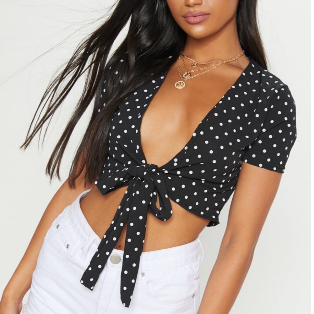 Pretty Little Thing tye crop top